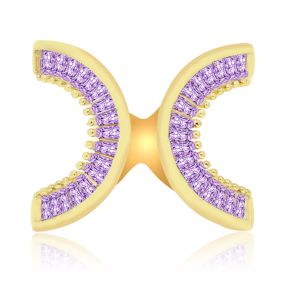 Amethyst Purple Contemporary Ring